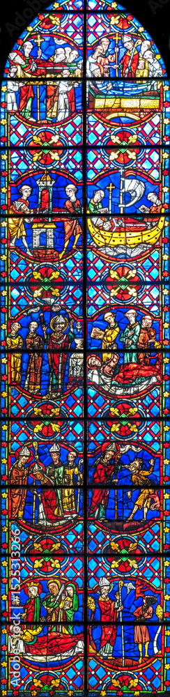 Stained-glass window in the old church Stained-glass window in the old church