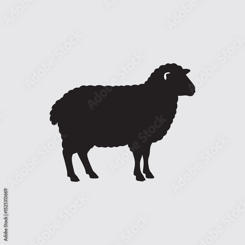 vector silhouette illustration of a female goat