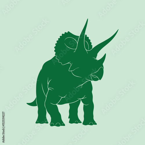 vector silhouette illustration of triceratops