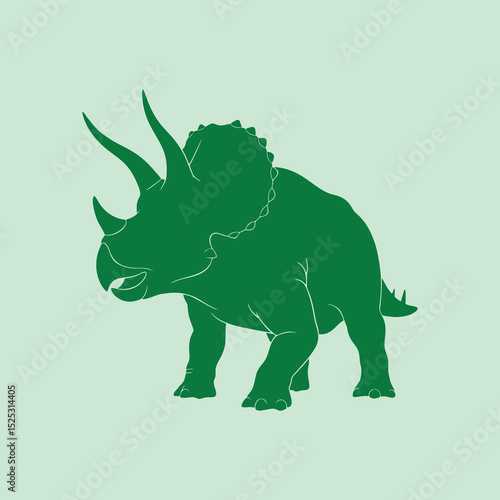 vector silhouette illustration of triceratops