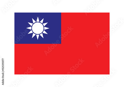 Taiwan Flag Icon – Official National Flag of Taiwan in Flat Vector Style with Standard Colors and Proportions.

