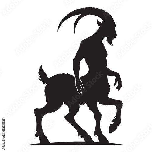 Basic Faun figure illustration — faun silhouette — satyr silhouette — faun vector — satyr vector — silhouette of faun — silhouette of satyr — Faun illustration — black fantasy creature 