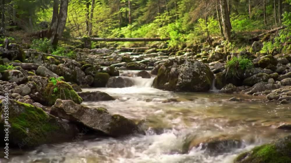 Crystal Clear Stream in Lush Mountain Rainforest
Crystal Clear Stream in Lush Mountain Rainforest