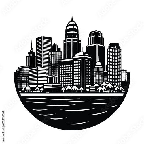 Boston Massachusetts Beautiful city skyline silhouette