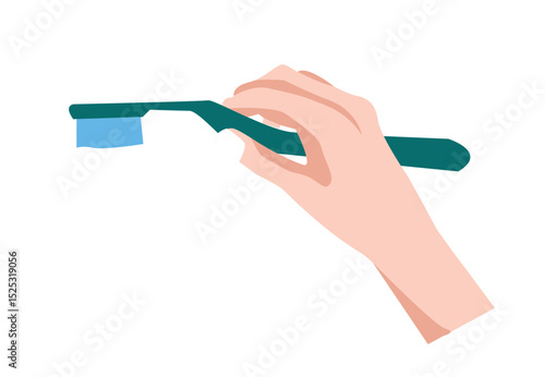 hand holding toothbrush. Hand hold tootbrush. dental care symbol concept 