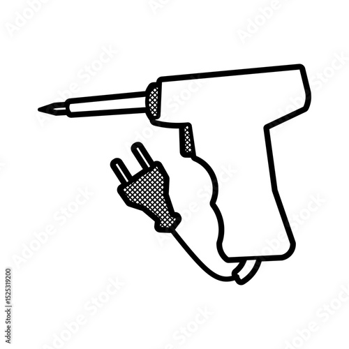 picture of electronic soldering iron in the shape of a shot from the left