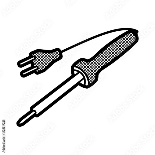 picture of long electronic soldering iron facing left