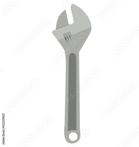 Wrench and adjustable wrench. Vector 