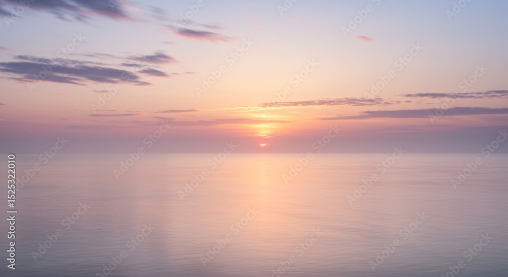 Fototapeta premium Pastel Sunset Over Calm Ocean Water