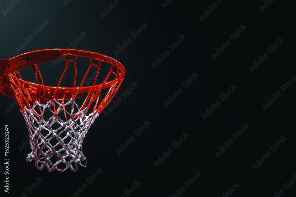 A Basket on Black Background Sports Equipment Hoop Game A Basket on Black Background Sports Equipment Hoop Game