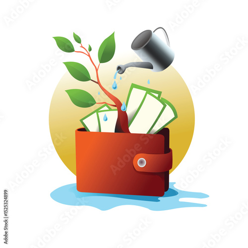 Saving Money Vector Illustration Logo