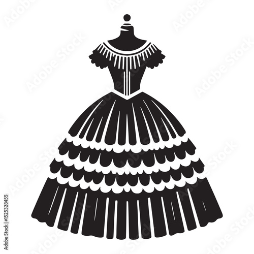 Fototapeta Victorian Era Crinoline Dress silhouette — victorian crinoline dress silhouette