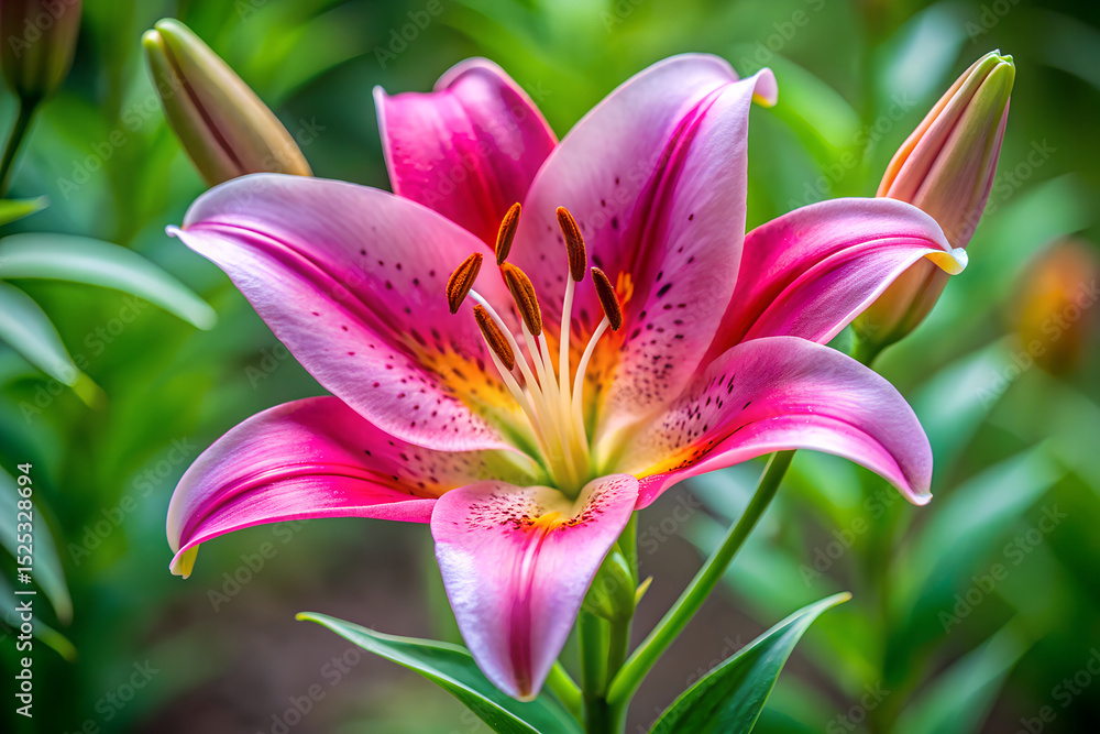 Fototapeta premium pink lily flower generative ai