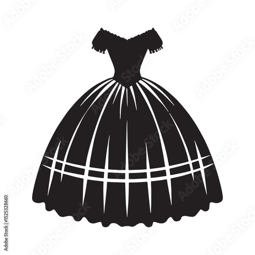 Obraz na plátně Historical Victorian Crinoline Dress shape — victorian crinoline dress silhouett