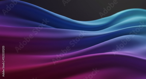 Abstract Wavy Gradient Background with Shades of Purple Blue and Teal