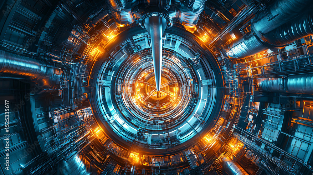 Fototapeta premium Futuristic Abstract Technology Background with Metallic Elements