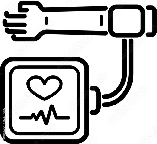 Blood pressure monitor with heart symbol
