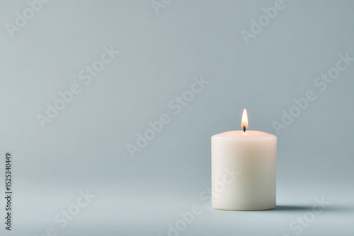 Wallpaper Mural minimalistic composition featuring ultrabright candle on clean light gray background Torontodigital.ca