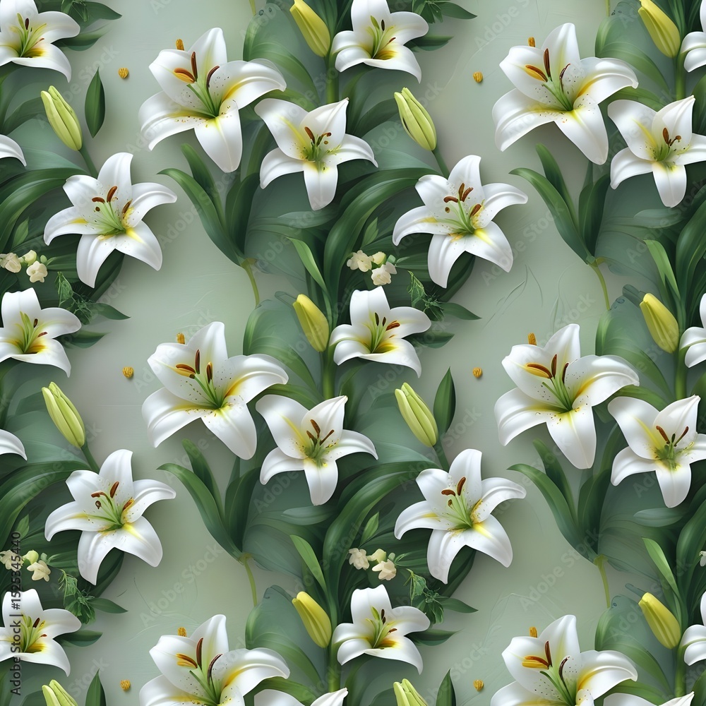 Obraz premium PNG Lilly wallpaper pattern plant Generative AI