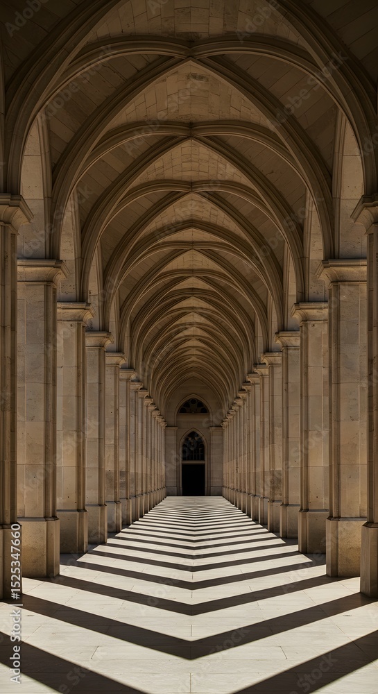 Obraz premium Symmetrical architectural detail. Shoot a head-on image of a repeating element (arches, columns, or windows). Horizontal framing can showcase the full row of repeats, whereas vertical framing zooms in