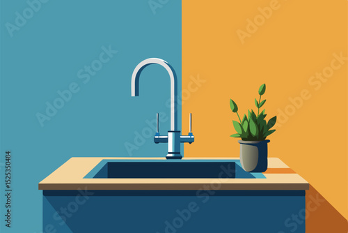 modern kitchen sink and faucet