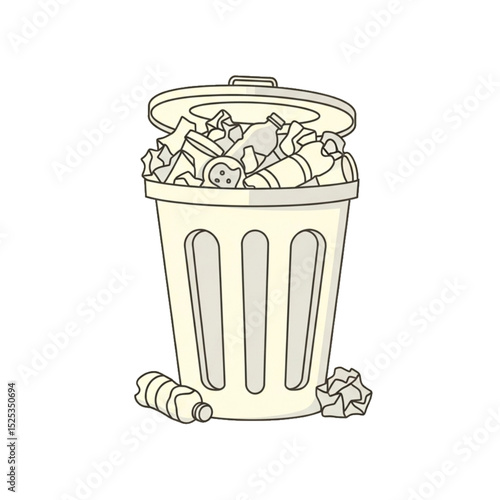 Trash overflowing.