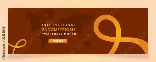 Yellow ribbon awareness graphic for International Endometriosis Awareness Month banner.