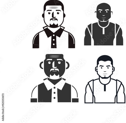 Silhouette Club Bouncer Flat Illustration in Simple Minimalist Style