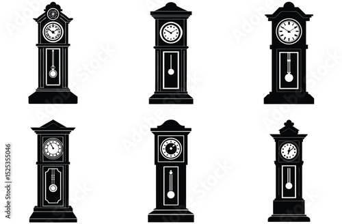 garndfather clock vector 