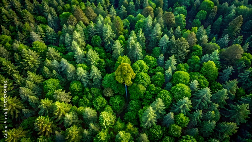 Fototapeta premium Dense forest canopy with one tree towering above the rest