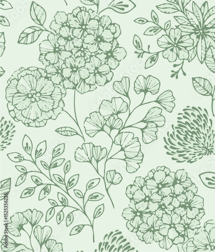 Vintage seamless floral pattern. Liberty style background of small golden orange flowers. Small flowers scattered over a white background. Stock vector for printing on surfaces. Realistic flowers.
