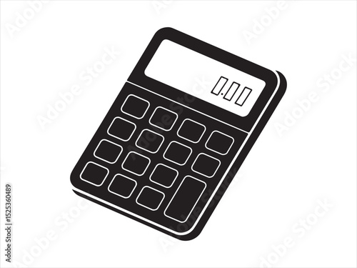 Mathematical Calculator Device Silhouette - Accounting and Finance Tool Icon

