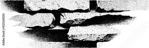 Vintage engraving with stippling and halftone texture for artistic design