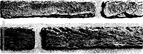 Vintage engraving of brick texture with stippling and halftone elements