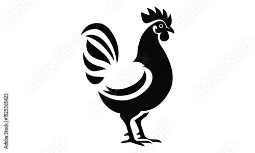 Rooster Silhouette  Illustration