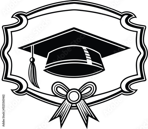 Scroll diploma icon, graduation certificate vector, academic document silhouette, rolled paper graphic, education symbol design