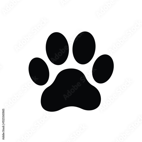 Pet paw editable stroke icon. footprints Pet paw, Heart with pet paw, print dog cat icon, vector illustration