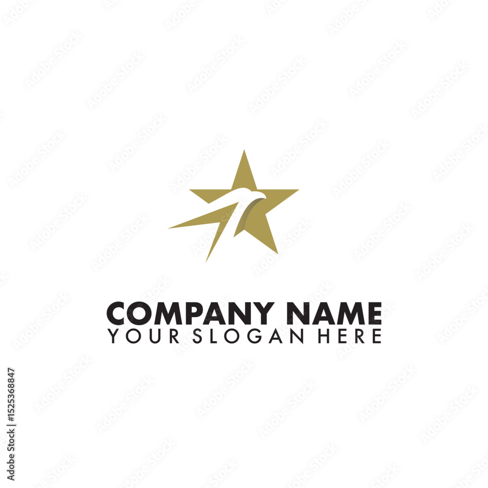 Simple minimalist elegant star and eagle flat logo Simple minimalist elegant star and eagle flat logo