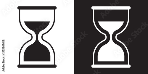 Collection of hourglass icons. Symbol of time, waiting or loading. Isolated vector illustration on white background.
