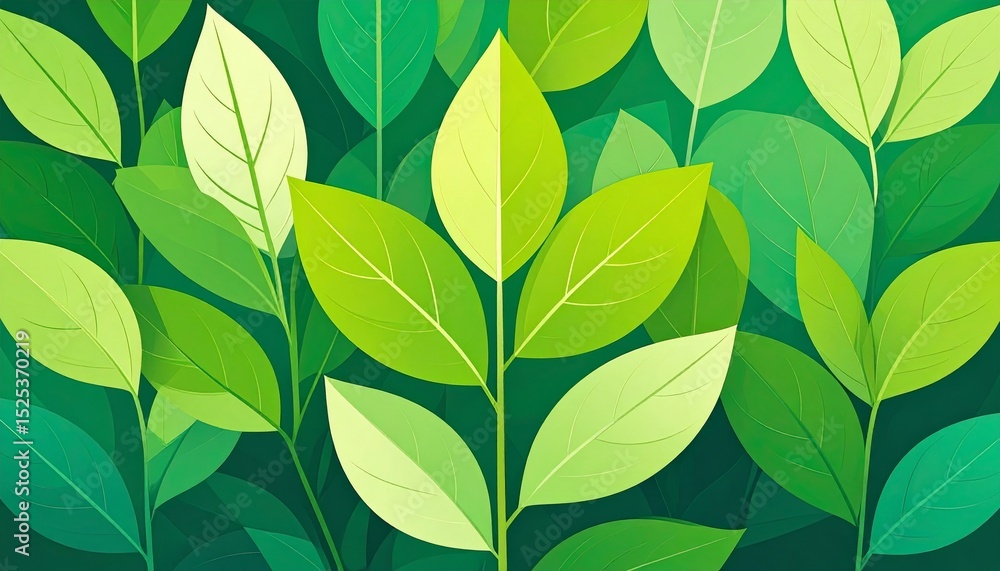 Fototapeta premium abstract illustration of ecological and healthy life; creative concept with green leaves