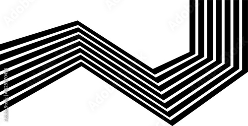 Perspective line stripes with 3D dimensional effect pattern artwork decorative design background.	