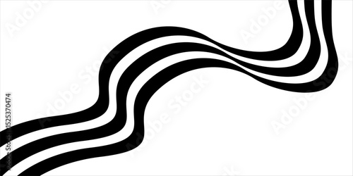 Perspective line stripes with 3D dimensional effect pattern artwork decorative design background.	