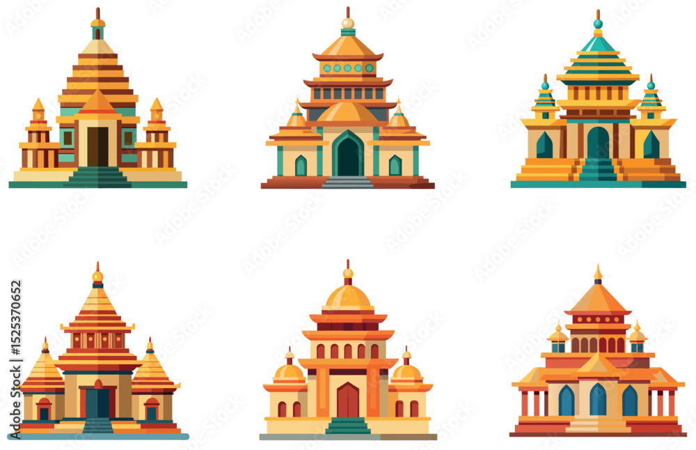 Temple Vector Design Traditional Religious Architecture Illustration for Cultural and Spiritual Themes Temple Vector Design Traditional Religious Architecture Illustration for Cultural and Spiritual Themes