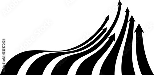 Perspective line stripes arrow with 3D dimensional effect pattern artwork decorative design background