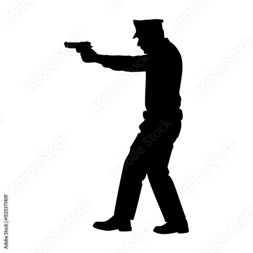 Police sniper silhouette. Vector image