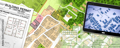 Canvastavla Imaginary General Urban Plan and Buildings Permit with indications of urban dest