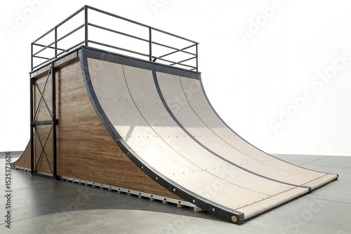 Skateboard Ramp Mockup with Editable Graphic Area in Isolated 3D Render
