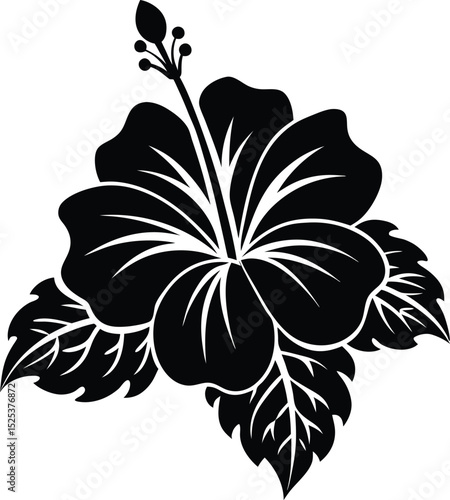 hibiscus-flower-silhouette-victor-icon-on-white-ba.eps
