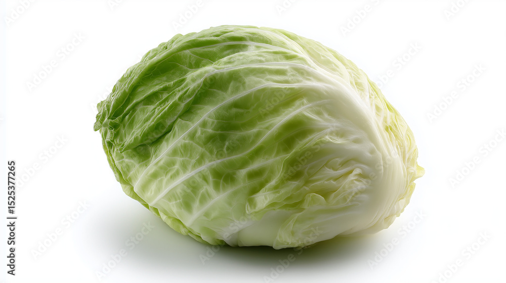 Fresh Green Cabbage Isolated on White Background Fresh Green Cabbage Isolated on White Background
