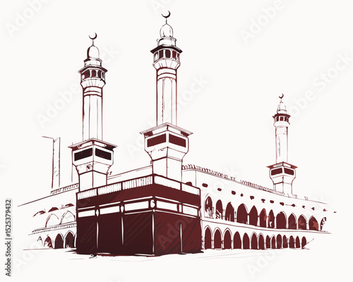  kaaba in mecca saudi arabia vector 